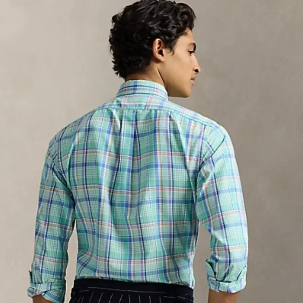 Polo by Ralph Lauren Men's Plaid Classic Fit Performance Oxford Shirt-NWT- M